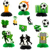 ANGOLIO 12PCS Black White Soccer Ball Honeycomb Decorations - 3D Football Theme Party Centerpieces for Kids Birthday, Table Topp