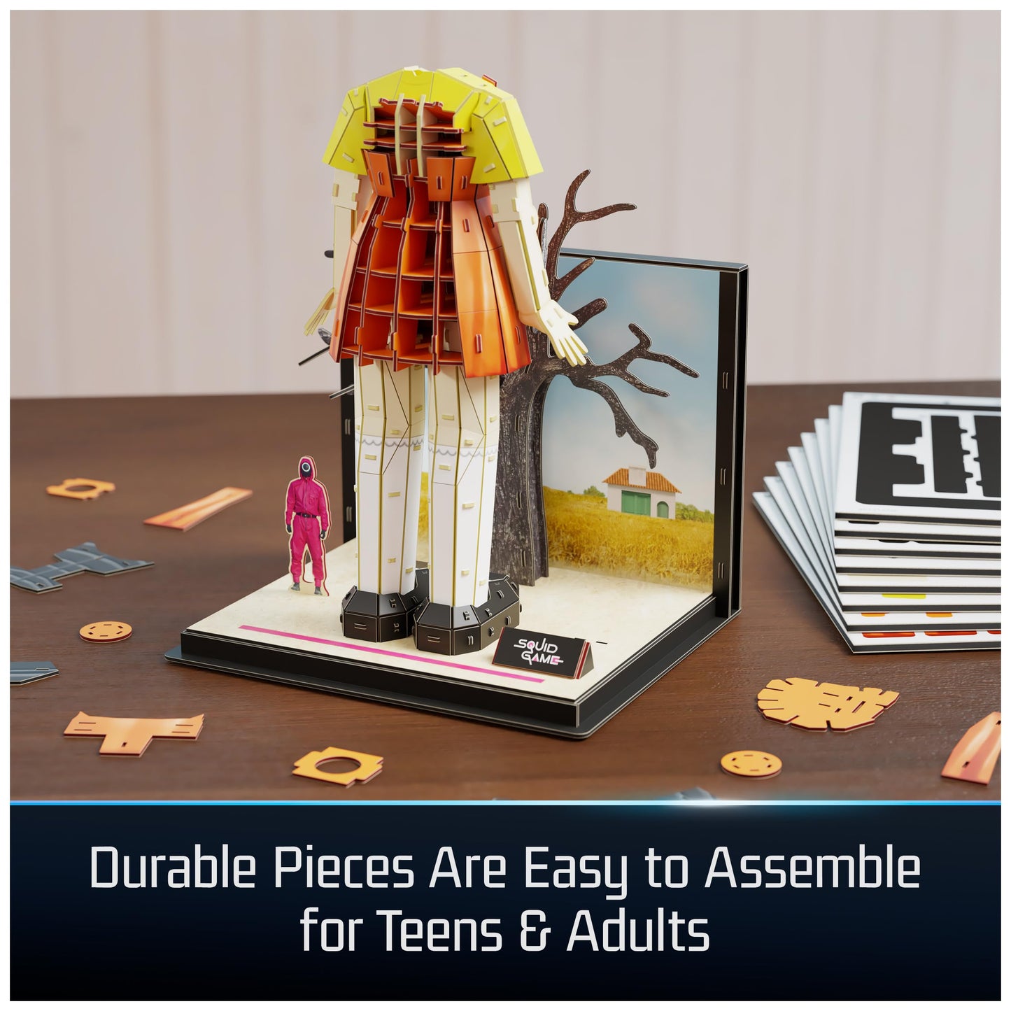 4D Build  Squid Game Young HEE Doll 3D Model Kit  Squid Game Collectibles & Desk D?cor  mature-themed Puzzle  Building Toys  3D Puzzles for mature-themeds & Teens  193 Pieces  for Ages 12 & Up