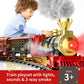 Pupu Pig Train Set, Christmas Train Toys For Kids Gifts, Electric Train With 3 Way Smoke Locomotive, Lights & Sound, Large Class