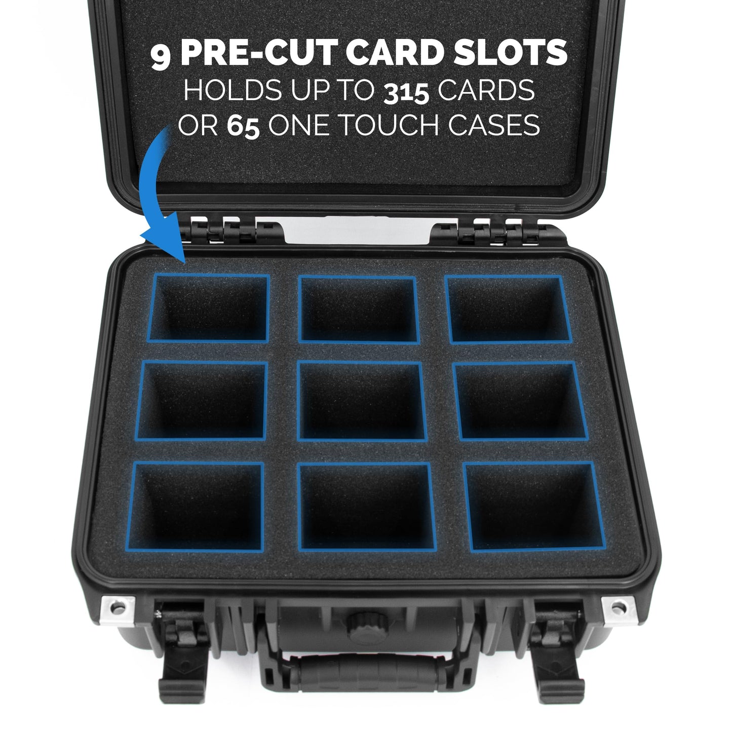 CASEMATIX Top Loader Card Storage Case for Trading Cards Fits 315 3 x 4 35pt Toploaders Case or 65 One Touch Card Holders  Hard Shell Toploader Storage Box With 12 Precut Card Case Dividers