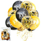 SHUNTAI 100th Birthday Balloons Latex Confetti Balloon Gold and Black 100th Birthday Decorations for Men Women 100 Years Old Ann