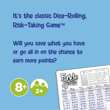 Playmonster Farkle Classic Dice Game – Premium Kids Games, Dice Games, Family Games, Travel Games, Adult Games, Board Games, Dice Cup, Dice Set, Farkle Score Sheets Included, Ages 8+