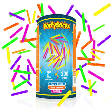 Mini glow Sticks 200 Pack glow-in-the-Dark Small, for Easter Eggs, 5 colors, Neon Light Sticks Bulk Party Favors, Easter Basket 
