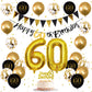 Jobkoo 60Th Birthday Decorations, Black Gold 60Th Birthday Party Decoration For Men Women Golden Black Birthday Balloons 60Th Ca