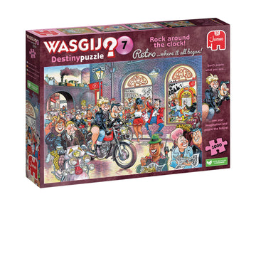 Jumbo, Wasgij, Retro Destiny 7 -Rock Around The Clock!, Unique Collectable Jigsaw Puzzle For Adults, 1,000 Piece