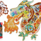 Has Floor Puzzles For Kids Ages 4-8, Fire-Breathing Dragon Shape Double-Sided Puzzle, 48 Piece Large Children Jigsaw Puzzle For 
