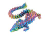 Subpoly 12'' Articulated Gem Stone Dragon - New 2024 Ver - Multi Color 3D Printed Plastic Dragon Figure - Rainbow Pearlescent Co