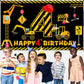 Construction 4Th Birthday Banner Decorations For Boys Kids, Dump Truck Construction Theme Four Birthday Party Supplies, Excavato
