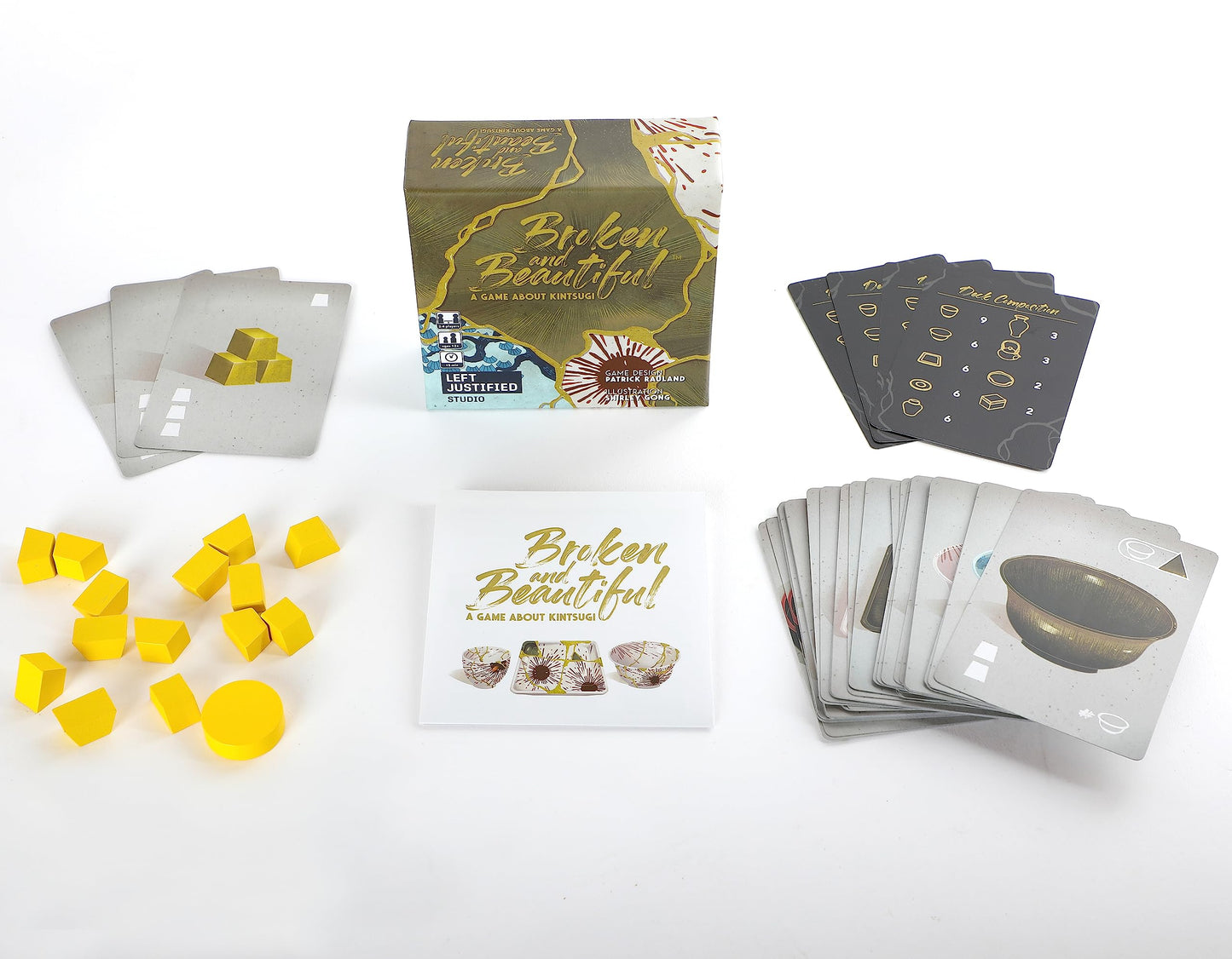 Left Justified Broken And Beautiful Kintsugi Card Game – A Uniquely Themed Deck For Game Night Fun With Family And Friends – Adults And Teens – 2 To 4 Players – Highly Portable