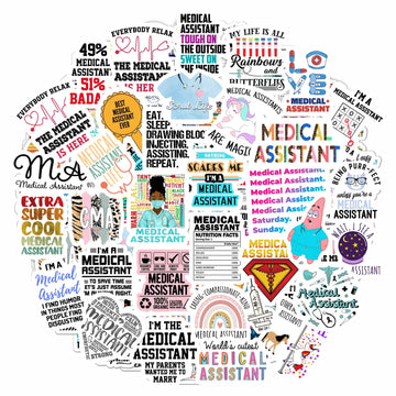 100 Pcs Funny Medical Assistant Stickers, Medical Assistant Gifts For Women & Men, Medical Assistant Accessories, Medical Assist