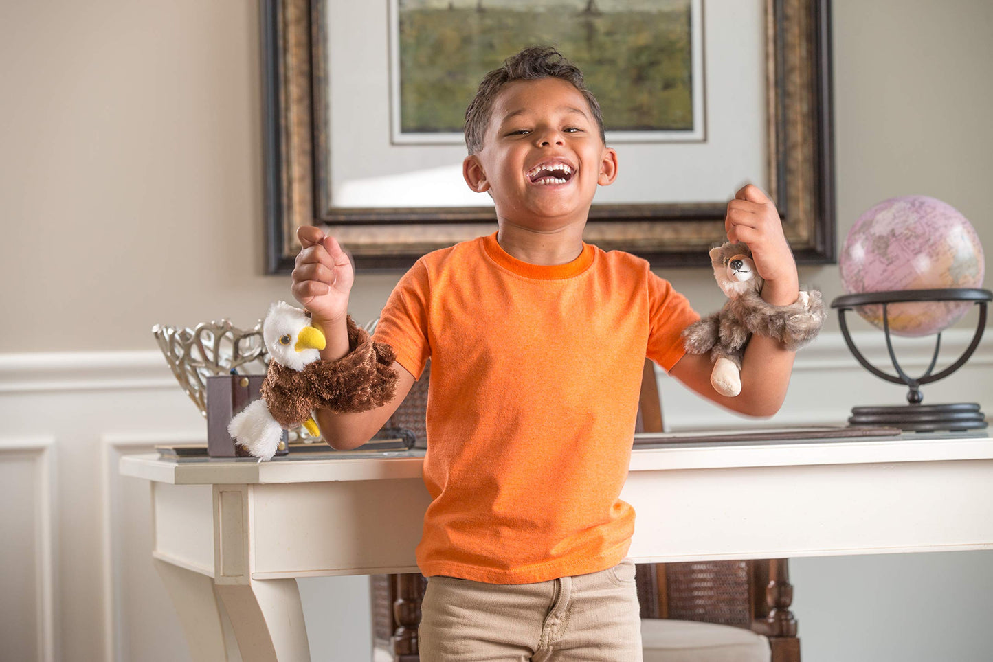 Wild Republic Huggers Orangutan Plush Toy, Slap Bracelet, Stuffed Animal, Kids Toys, 8'', Tan