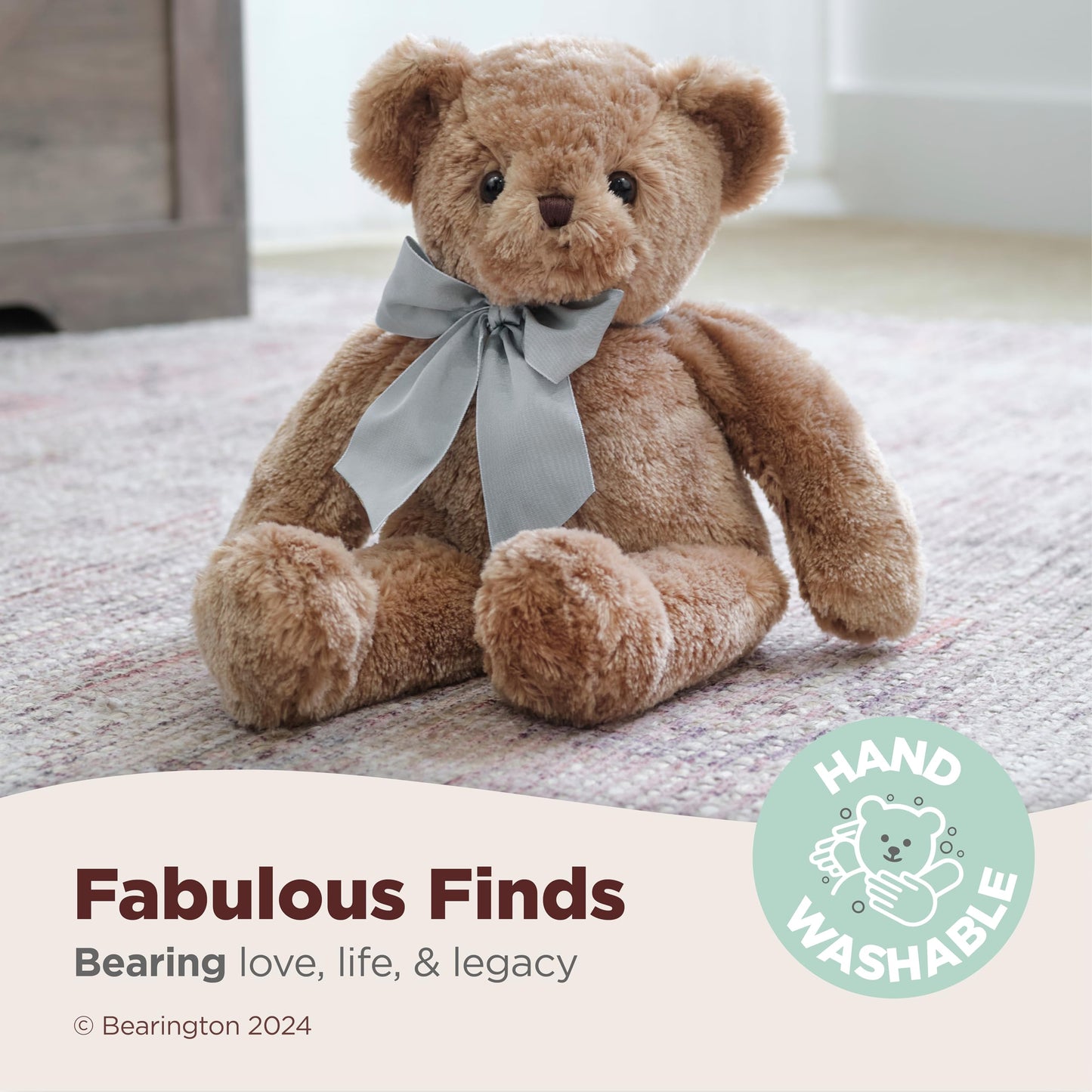 Bearington Gus Teddy Bear Stuffed Animal 18 In - Teddy Bears Plushies - Brown Bear Plush For Baby