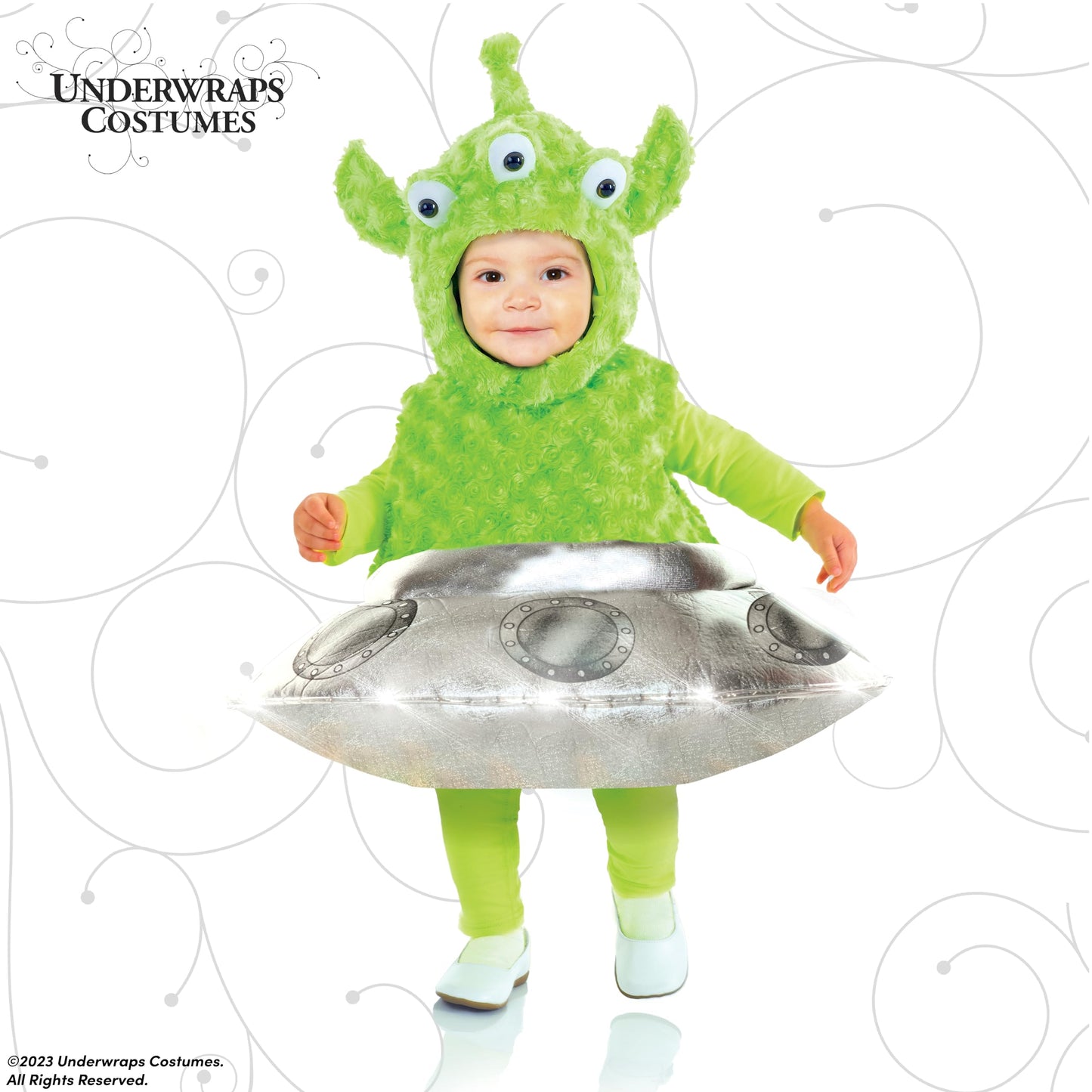 Light-Up Alien Ufo Plush Belly Babies Toddler Costume | X-Large (4-6)