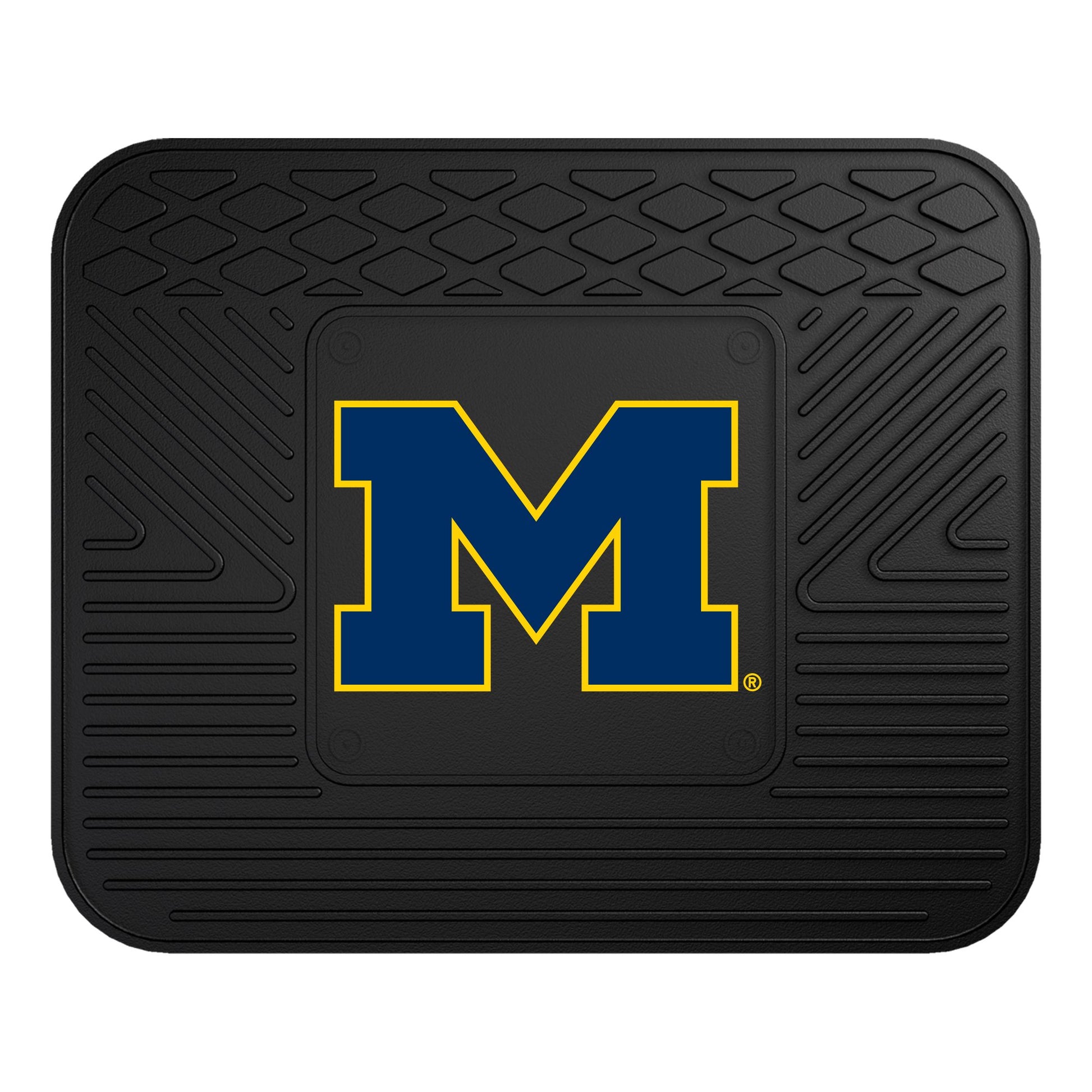 FANMATS - 10091 NCAA University of Michigan Wolverines Vinyl Utility Mat Black 14x17