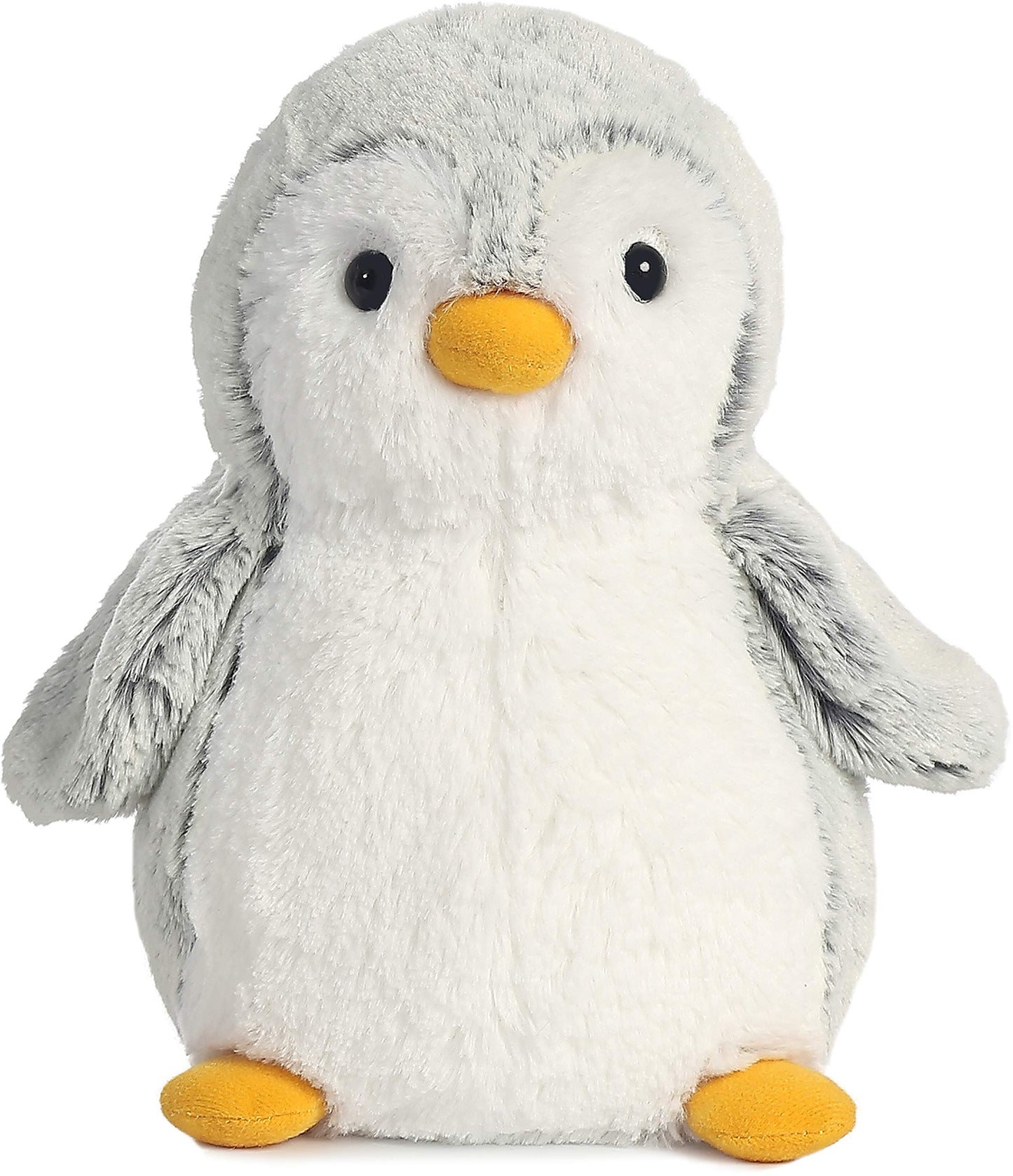 Aurora Playful Pompom Penguin Stuffed Animal - Vibrant Companions - Endless Fun - Gray 9 Inches