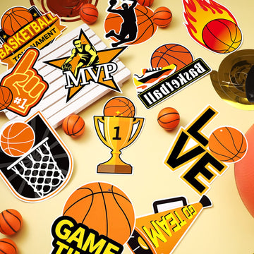 56 Pieces Basketball Party Decorations Hanging Swirls Basketball Decorations Paper Sports Party Decorations Cutouts Hanging Deco