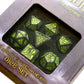 Q WORKSHOP Call Of Cthulhu black & green RPG Ornamented Dice Set 7 Polyhedral Pieces