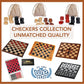 We Games Wooden Checkers Pieces With Drawstring Storage Bag - 24 Checker Pieces Only - Red & Black, 2-Inch Diameter
