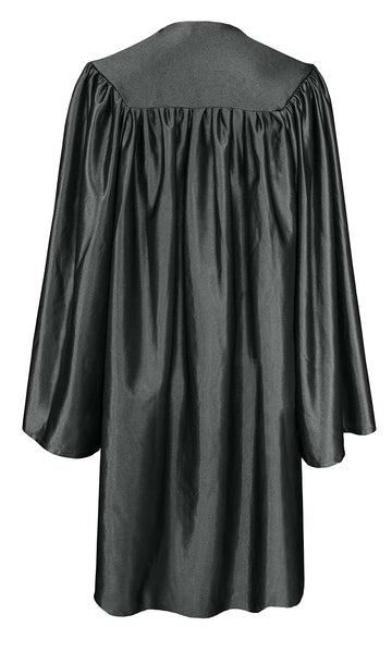 Gradplaza Shiny Choir Robe Kindergarten Preschool Graduation Gown Shiny Graduation Gown For Kids Black Size 27