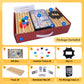 Gonoelec Double 12 Mexican Train Dominoes Set - 91 Color Dot Tiles, 8 Wooden Trays, 9 Train Markers, Classic Family Game