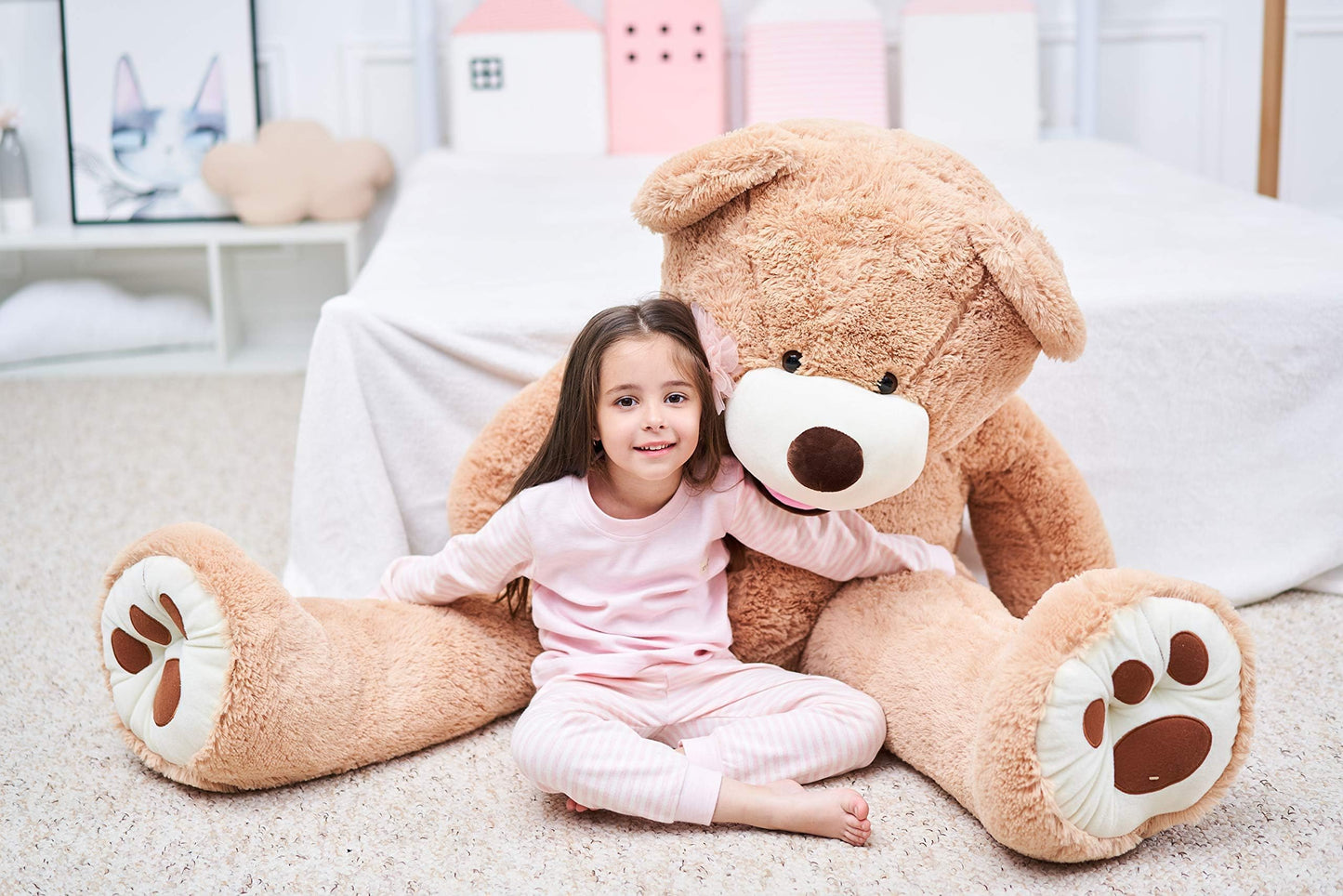 Ikasa Giant Teddy Bear Plush Toy Stuffed Animals (Brown, 63 Inches)