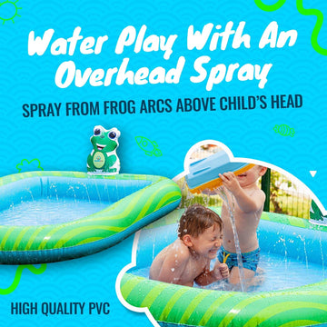 Splashin'Kids 3 In 1 Inflatable Sprinkler Pool Kiddie Pool Kids Pool Toddlers Wading Swimming Outdoor Play Mat Splash Pad 9 Months And Up Boys Girls Large (Small And Large Size)
