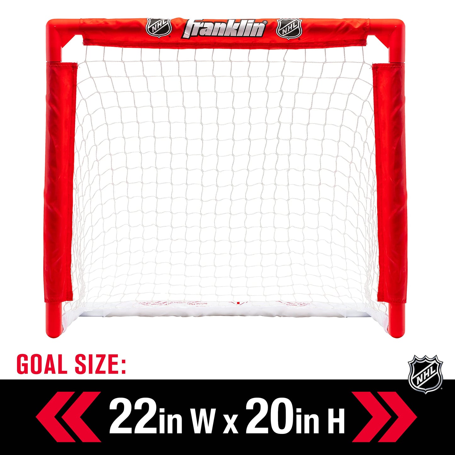 Franklin Sports Nhl Kids Mini Hockey Set - Includes 1 Knee Hockey Goal - 2 Mini Hockey Sticks + 2 Foam Balls - Indoor Toy Mini H