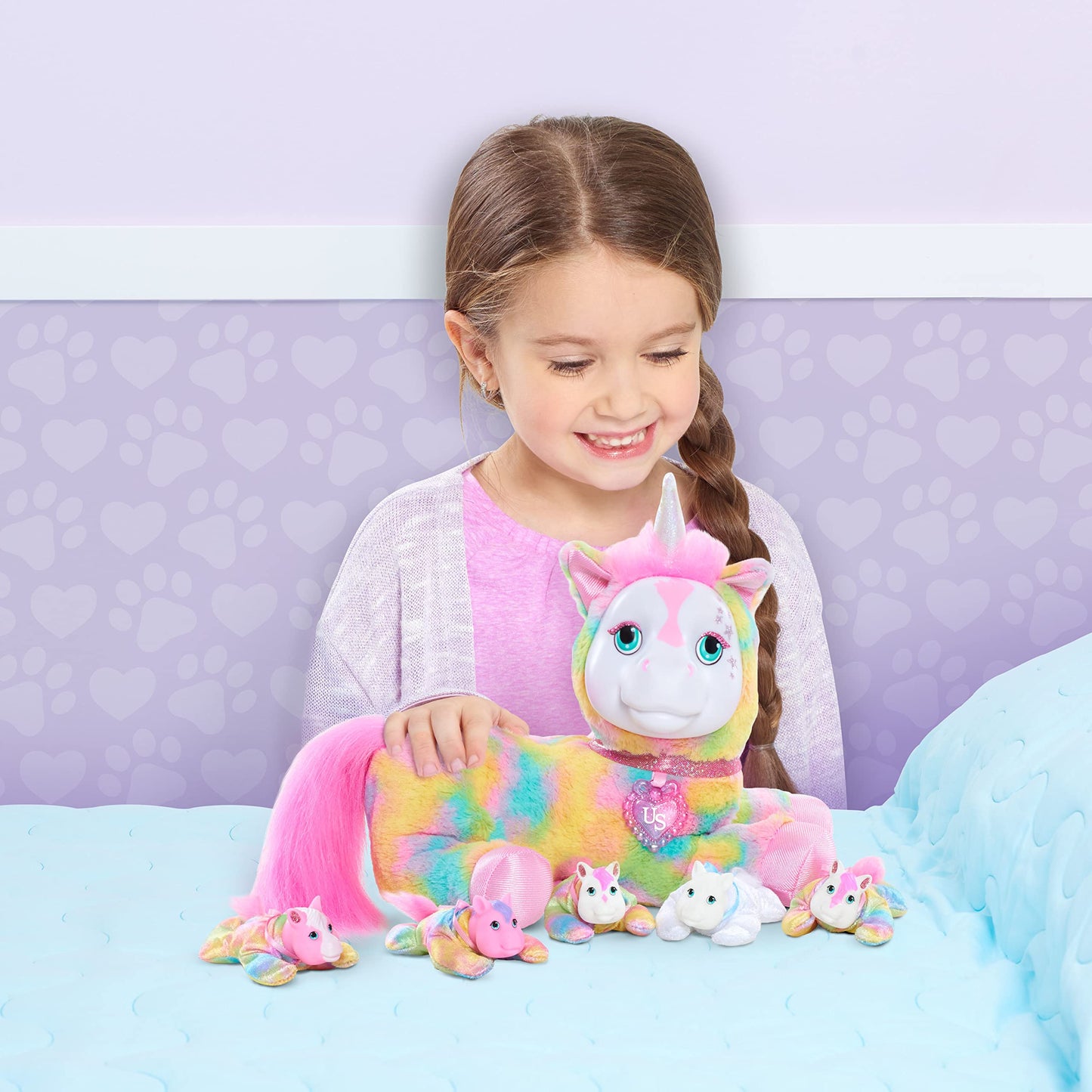 Unicorn Surprise Crystal, Pastel Rainbow, Stuffed Animal Unicorn And Babies, Toys For Kids, Kids Toys For Ages 3 Up By Just Play
