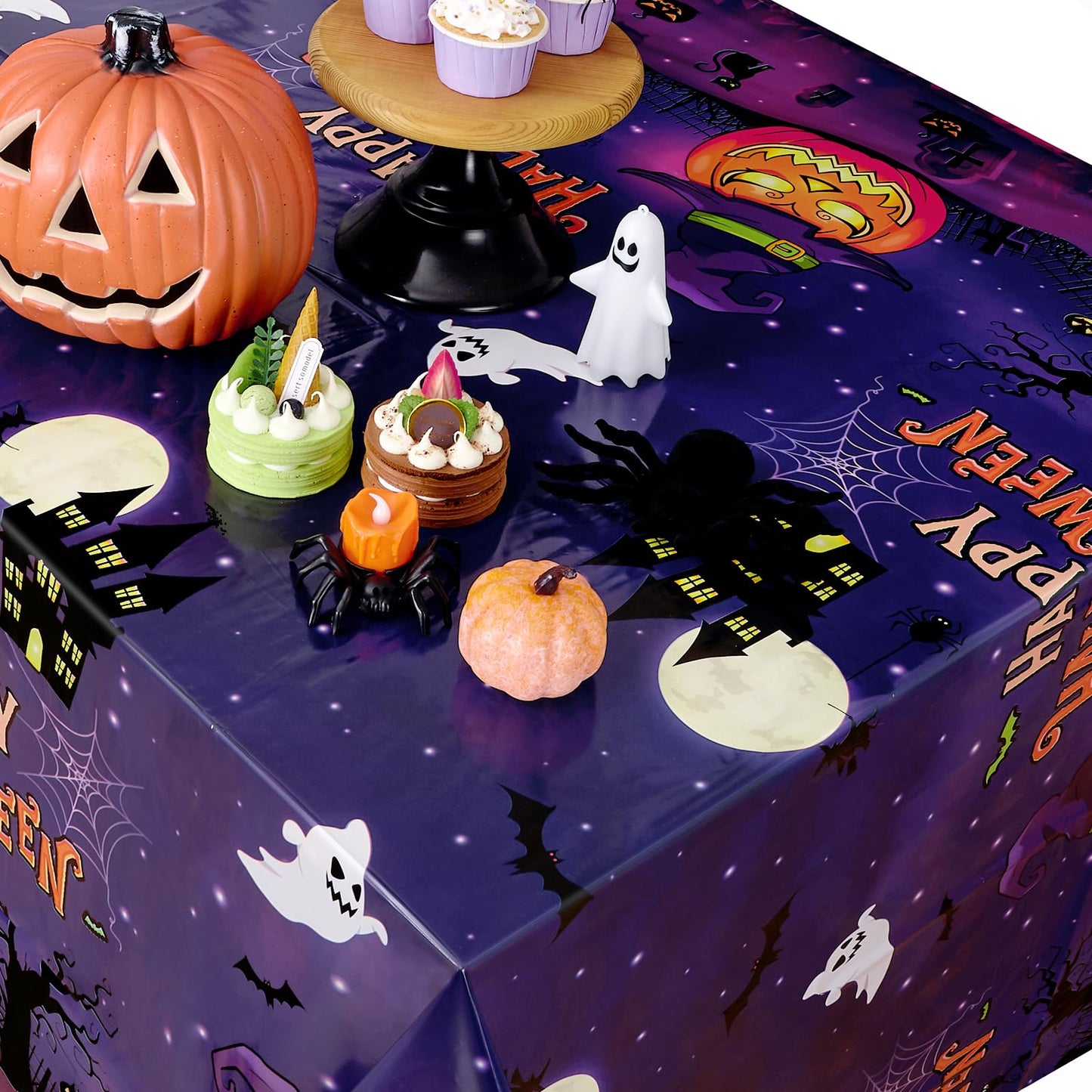 WERNNSAI Halloween Tablecloths 2 PCs - Halloween Party Tablecloth Halloween Plastic Tablecloth 108 x54    Disposable Tablecloth