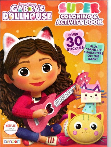 Gabbys Dollhouse Coloring Book and Stickers Super Set for Girls - Featuring Activities, Mazes, Games, Puzzles