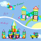 Everplay 101pc Magnet Tile Building Blocks with Car Base Drawstring Carry Bag Magnetic Construction Playset Early Childhood Play