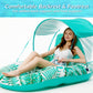 Jasonwell Pool Floats with Canopy - Inflatable Pool Float mature-themed Lounger Floaties Raft Floating Chair for Swimming Pool Lake Water Lounge Float with Cup Holders Beach Pool Party Toys for mature-themeds (Green)
