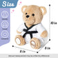 Hopearl Taekwondo Bear Plush Toy - Detachable Uniform, 6 Color Belts, 10", Brown, Model HONE0172 - Perfect Gift for Kids, Taekwondo Lovers