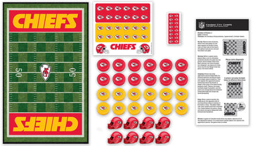 MasterPieces Family Game - NFL Kansas City Chiefs Checkers - Officially Licensed Board Game for Kids & Adults , 13 x 21