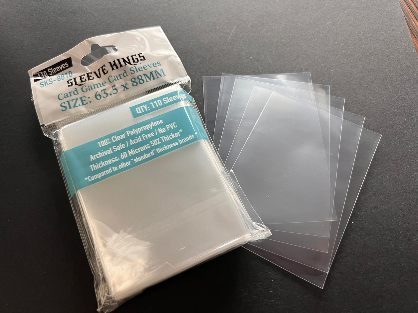 Sleeve Kings Card Game Sleeves 63.5x88mm, Plastic, White, Model SKS-8810X4, 440 Pack