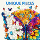 Wooden Puzzles For Adults, 300 Pieces Adult Puzzles, Unique Mandala Butterfly Puzzles Gifts For Cat Lover, Wooden Puzzle Games (L-15.7 * 14.1In)
