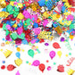 MARFOREVER Happy Birthday Glitter Confetti, Birthday Party Metallic Foil Table Confetti Multicolor Cake Balloon Sprinkles Table 