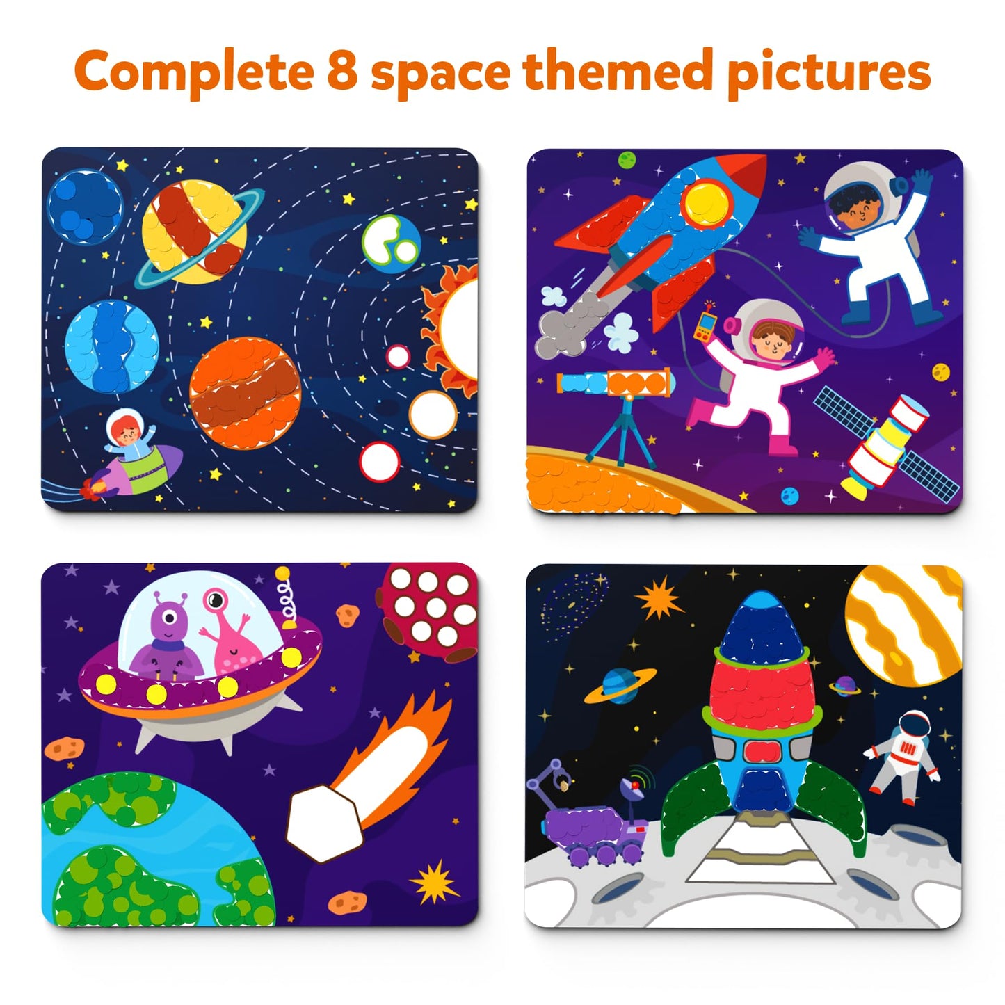 Skillmatics Dot It Sticker Art Activity - Space, Mess-Free Fun For Kids, 500+ Stickers, Craft Kits, Diy Activity, Travel Toys, Gifts For Boys & Girls Ages 3, 4, 5, 6, 7