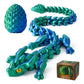 FYEFKJSA 3D Printed Dragon Eggs with Dragon Inside - 12Inch Articulated Fidget 3D Printed Animals  Interesting Decorative Gift  Easter Basket Essentials Stuffers (Laser Green)