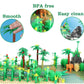 OLRMA Jungle Trees Building Bricks Set with 2 Base Plates, Multicolor Rainforest Plants & Animals Kit, Ideal for Kids & Adults