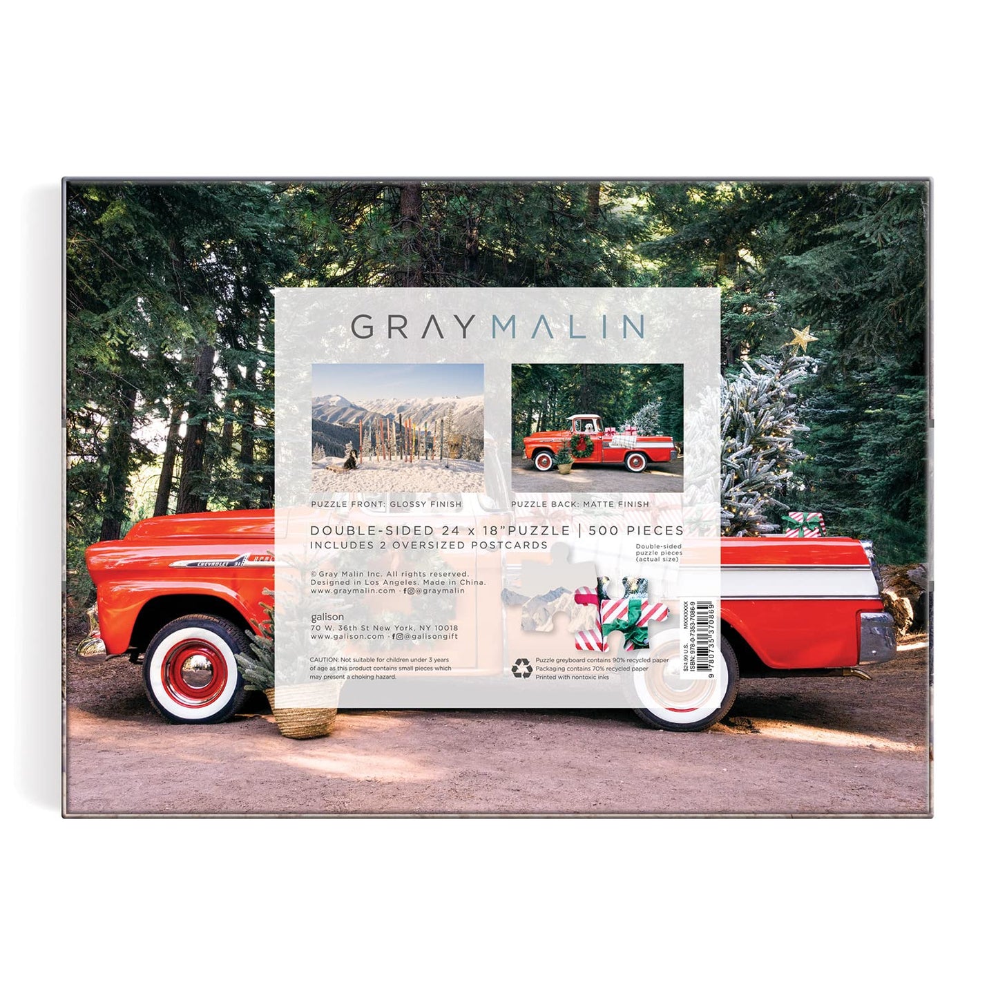 Gray Malin The Winter Holiday 500 Piece Double Sided Puzzle From Galison - Jigsaw Puzzle Featuring Malins Iconic Photography, Th