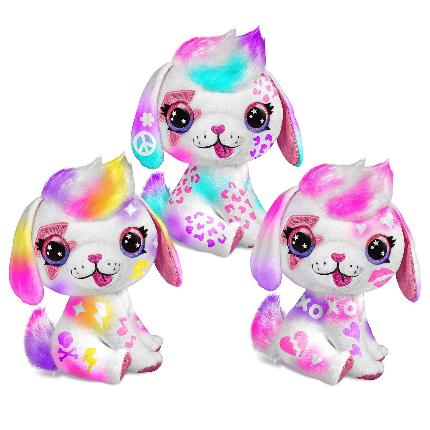Canal Toys Personalized Airbrush Plush Large Puppy, Multi, Customizable with Markers & Stencils, Ages 6+