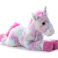The Petting Zoo Unicorn Stuffed Animal Plush Toy - 14" Tie Dye Rainbow with Silver Horn