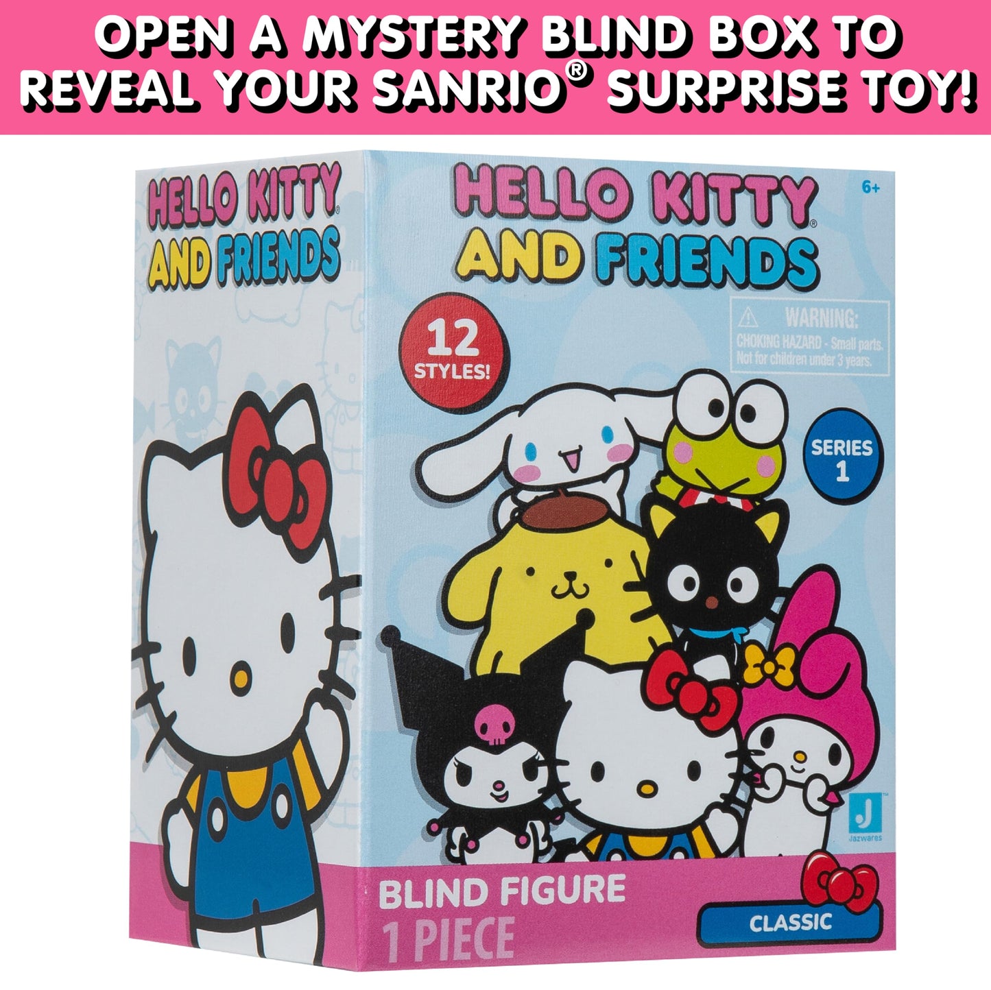 Hello Kitty And Friends Mystery Blind Box, 2-Pack - Series 1 - Collectible Sanrio Mini 2' Figure Mystery Toy - Styles Vary - Valentine'S Day & Easter Basket Stuffer Gift For Kids, Girls, Boys - 6+