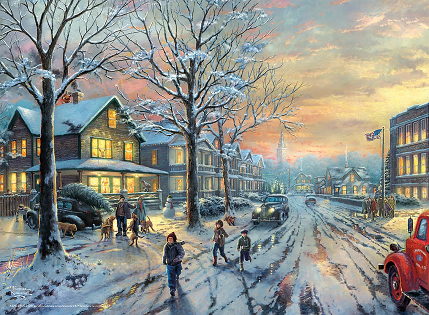 Buffalo Games - Thomas Kinkade - 100Pc Kinkade - A Christmas Story - 100 Piece Jigsaw Puzzle For Families - Challenging Puzzle P