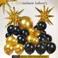 Black And Gold Balloons Garland Arch Kit 133Pcs With Starburst Myalr Balloons For Class Of 2024 Graduation Prom Party Men 30Th B