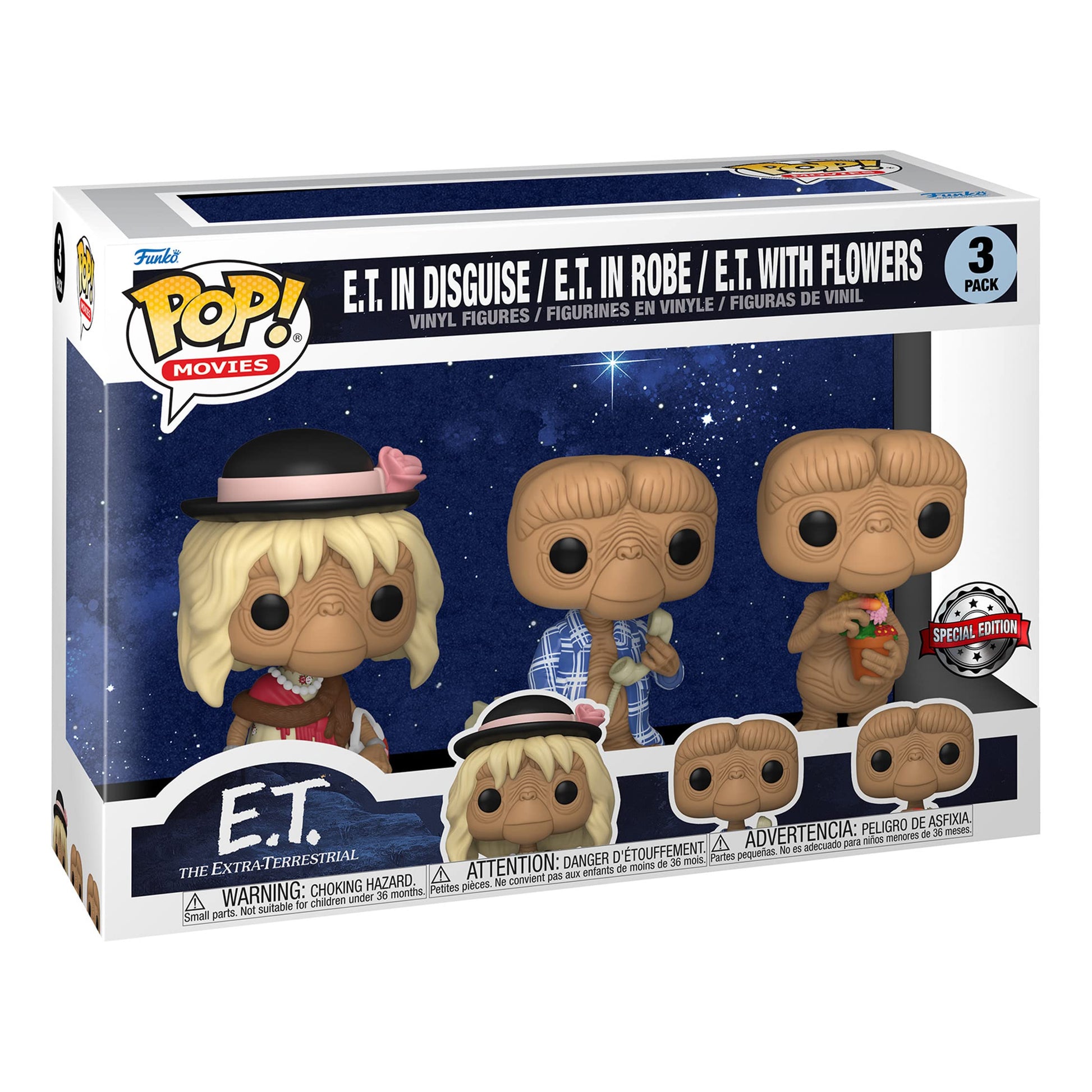 Funko Pop! Movies E.T. 40th 3 Pack Vinyl Figures Special Edition Multicolor limited availability