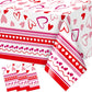 Fancy Land Happy Valentines Day Tablecloths 3 Pack Heart Red Plastic Party Decorations 54 X 108 Table Cover Anniversary Valentin