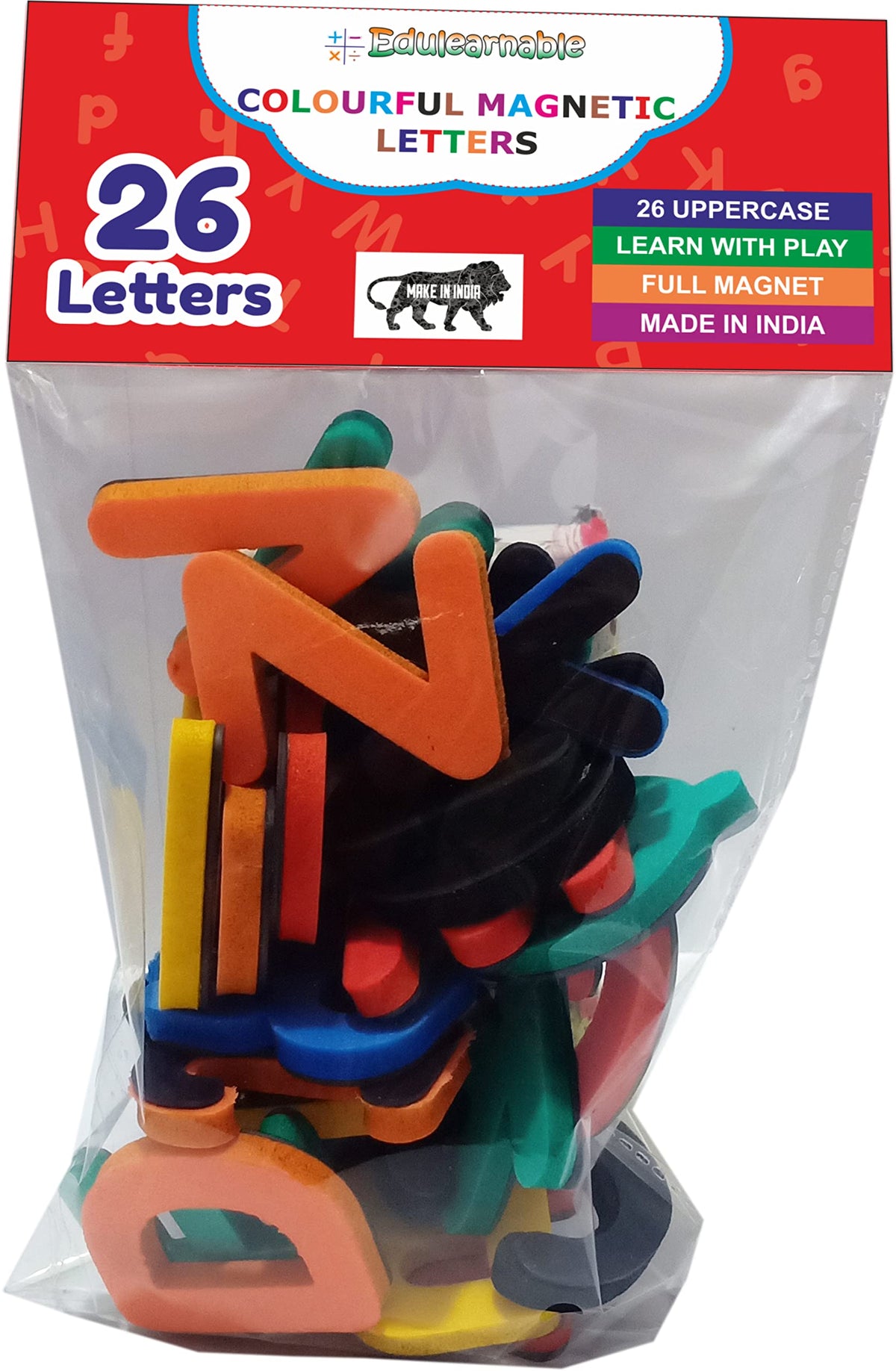 Edulearnable Magnetic Uppercase Alphabet Magnets Letters Toy Abc Fridge Foam Toy Set Educational Magnetic For Toddlers