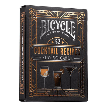 Bicycle Cocktail Playing Cards, Includes 52 Cocktail Recipes Featuring Old Fashioned, Margarita, Moscow Mule, Daiquiri, And Mojito Cocktail Recipes, 1 Deck